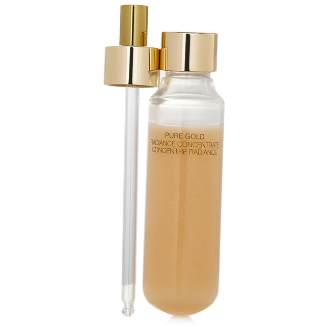 La Prairie Pure Gold Radiance Concentrate in a 30ml vessel for hydrating, smoothing, and revitalizing dull skin.