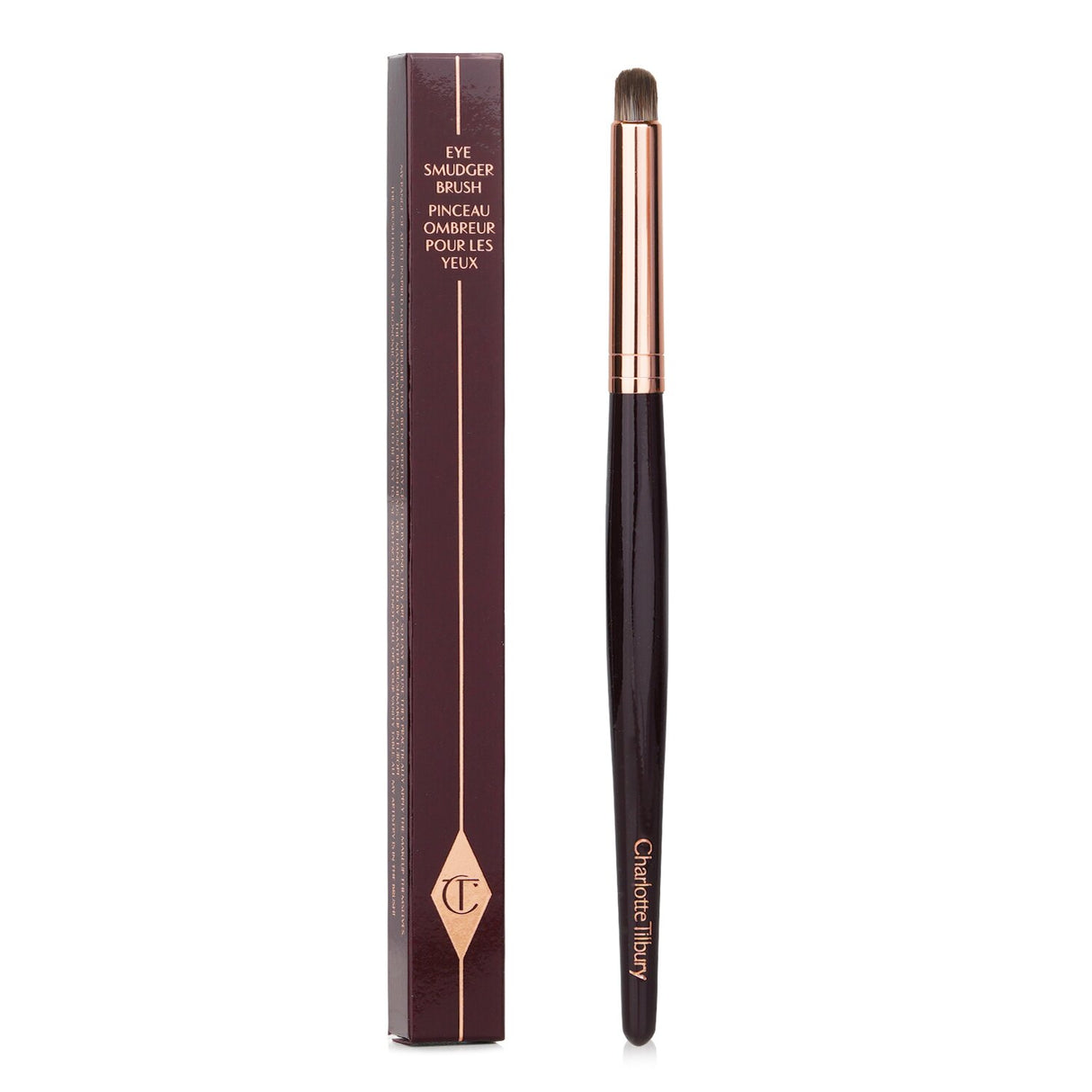 Charlotte Tilbury Eye Smudger Brush with soft synthetic bristles for precise eye makeup application and blending.