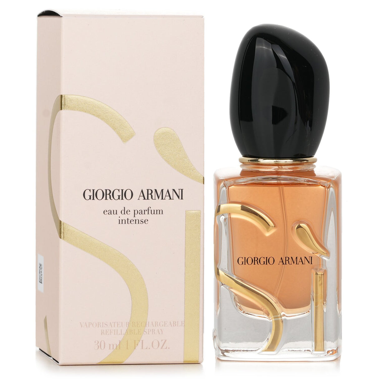 Giorgio Armani Si Intense Eau De Parfum 30ml, a bold blend of bergamot and vanilla in a refillable spray for modern elegance.