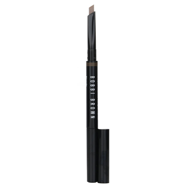 Long-wear brow pencil in #1 Blonde with a chiseled tip, waterproof formula, and spoolie brush for defined, natural brows.