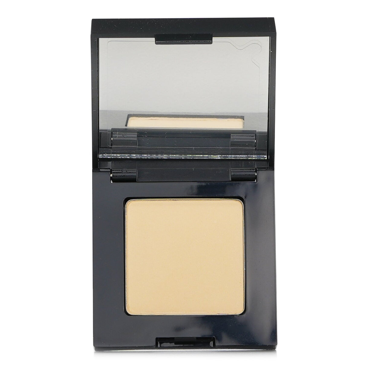 Mini sheer finish pressed powder in #1 Pale Yellow, compact packaging with puff for flawless touch-ups and natural skin tone.