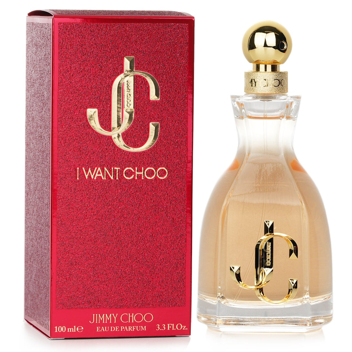 Luxury Jimmy Choo I Want Choo Eau De Parfum Spray (100ml) - a floral-fruity scent of peach, jasmine, and vanilla for confident women.