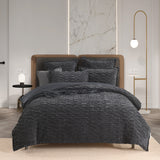 Renee Taylor Charlotte Jacquard Quilt Cover Set Queen Onyx