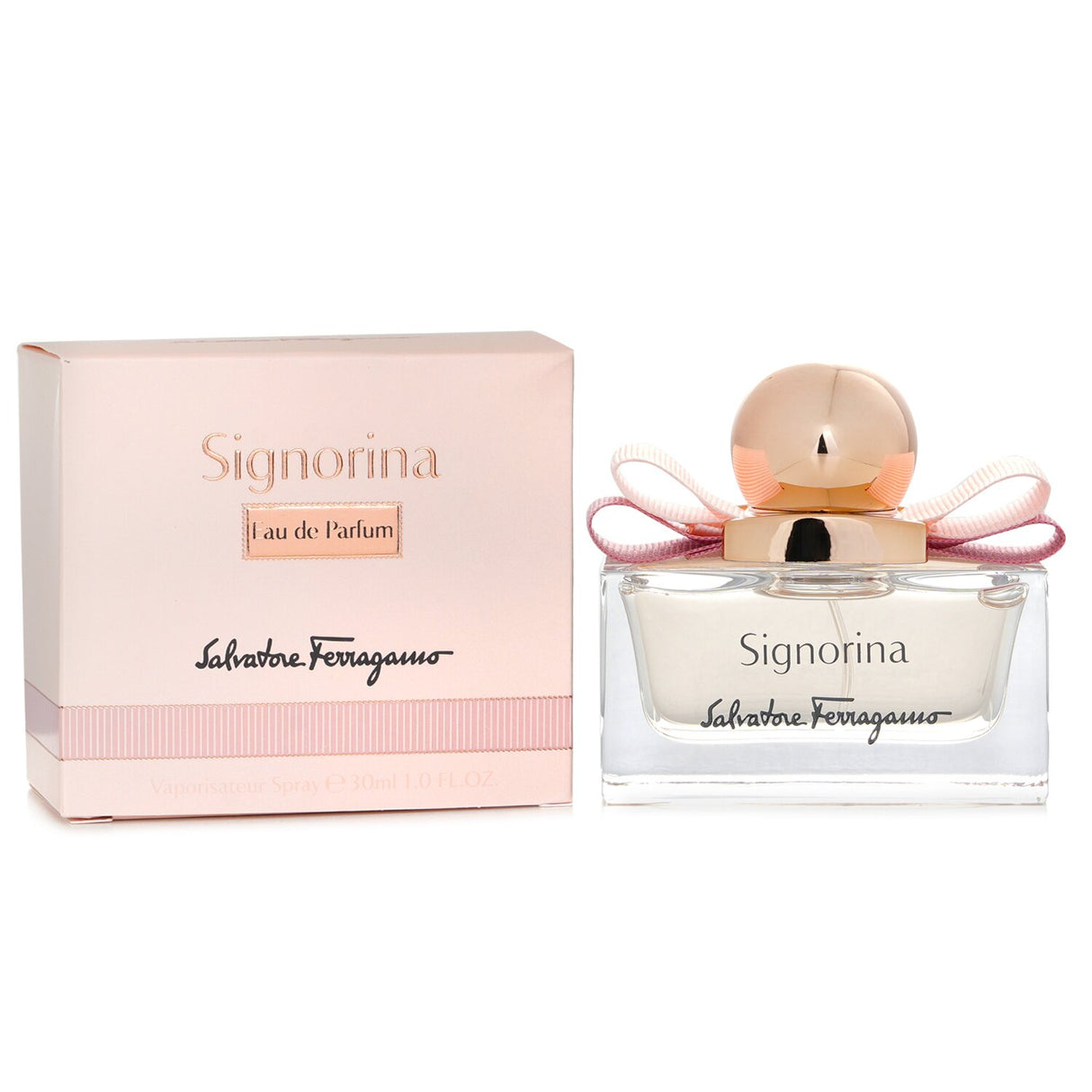 Salvatore Ferragamo Signorina Eau De Parfum Spray in a 30ml bottle, featuring fruity-floral notes for a vibrant, elegant scent.