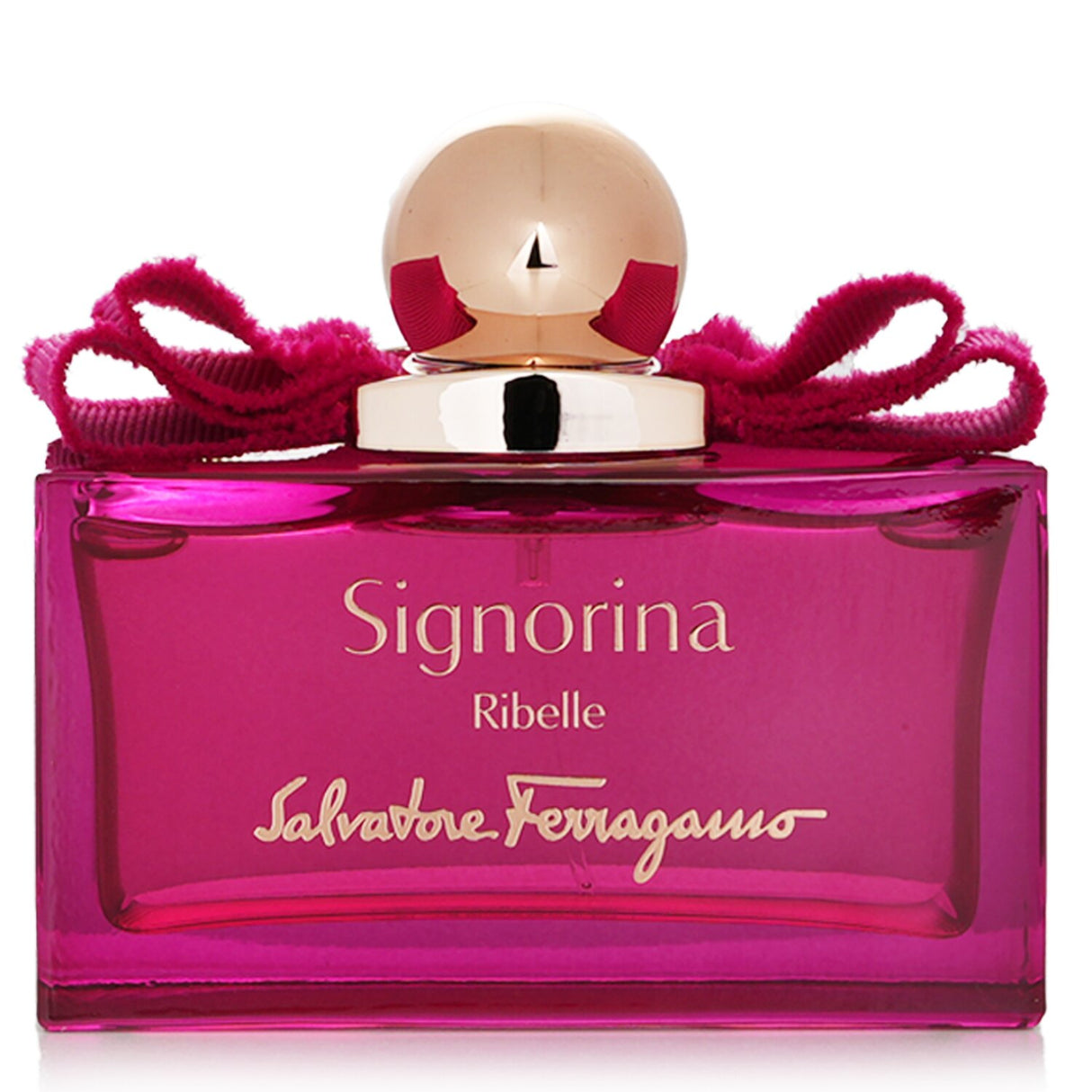 Salvatore Ferragamo's Signorina Ribelle Eau De Parfum Spray, 100ml, featuring fruity and floral notes for the modern, confident woman.