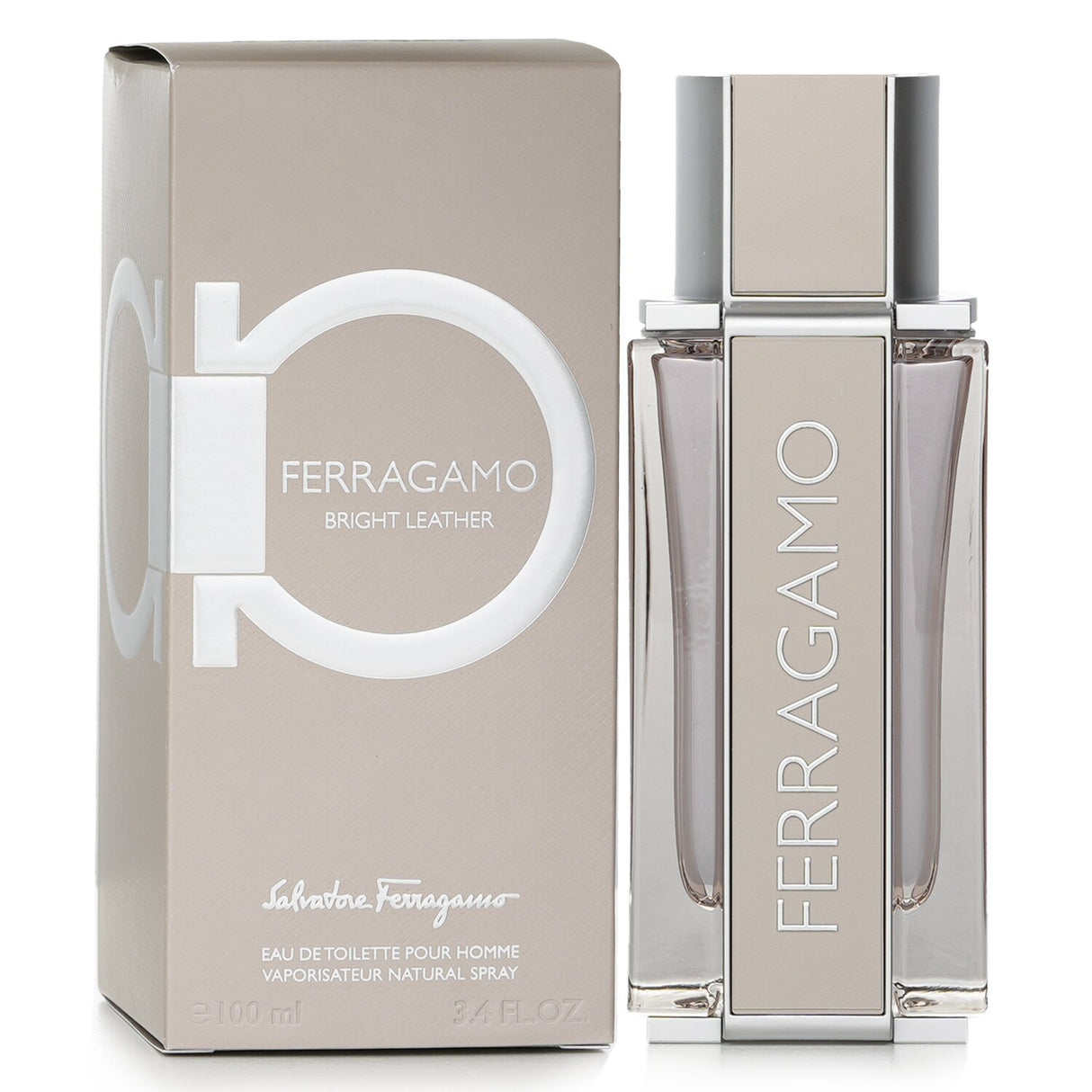 Salvatore Ferragamo Bright Leather Eau De Toilette: 100ml spray with citrus and leather notes, perfect for confident men.