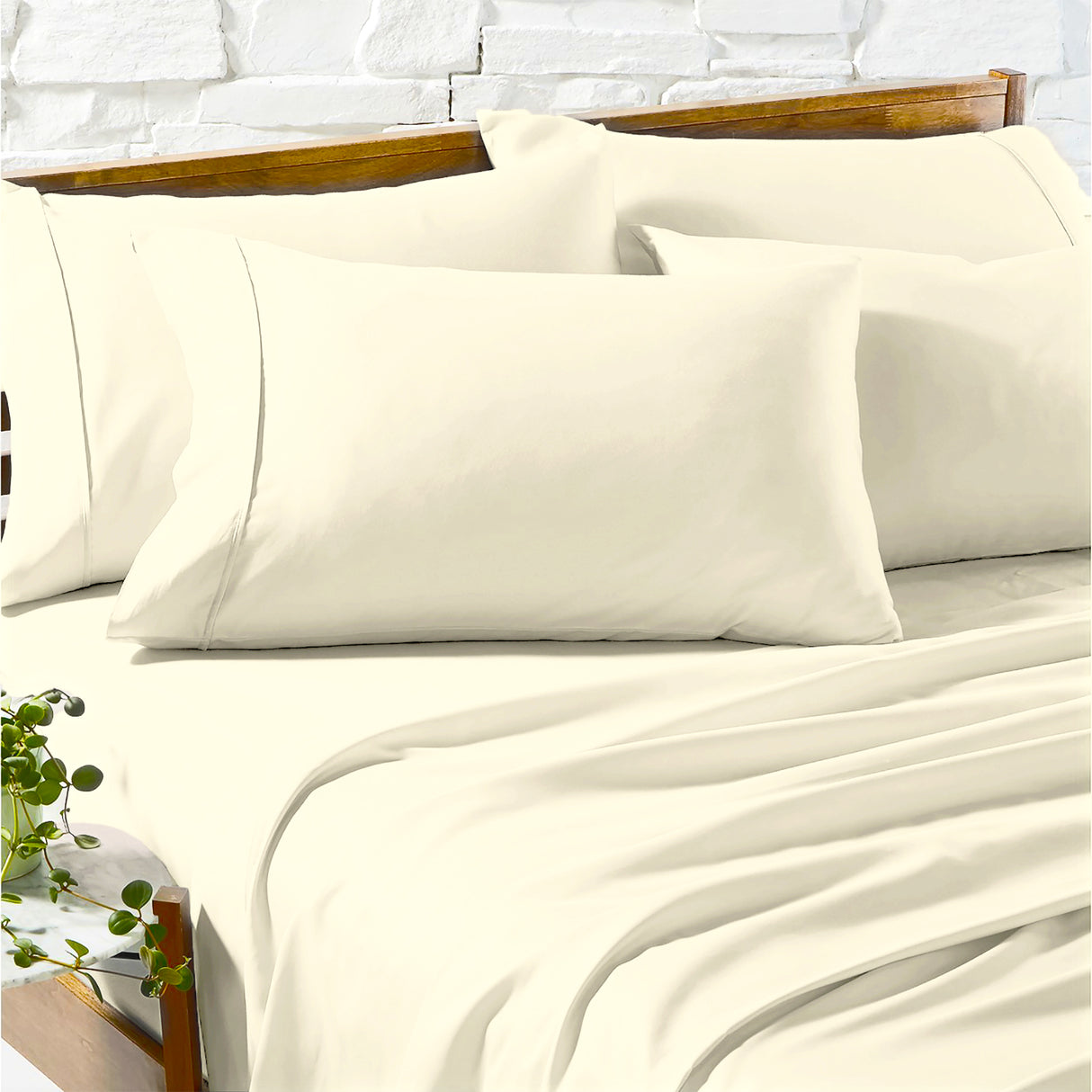 Renee Taylor 1200 Egyptian Cotton Sheet Set Deep King Ivory