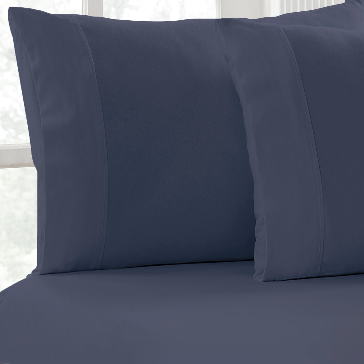 Egyptian Cotton Flannelette Fitted and Pillowcase Super King Ink