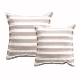 Marina Stripe Cushion Twin Pack 50 x 50cms Feather Fill - Clay