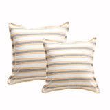 Marina Stripe Cushion Twin Pack 50 x 50cms Feather Fill - Gold