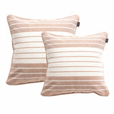 Palma Stripe Cushion Twin Pack 50 x 50cms Polyester Fill - Copper