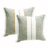 Darcy Stripe Cushion Twin Pack 50 x 50cms Feather Fill - Sage