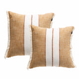 Darcy Stripe Cushion Twin Pack 50 x 50cms Polyester Fill - Tan