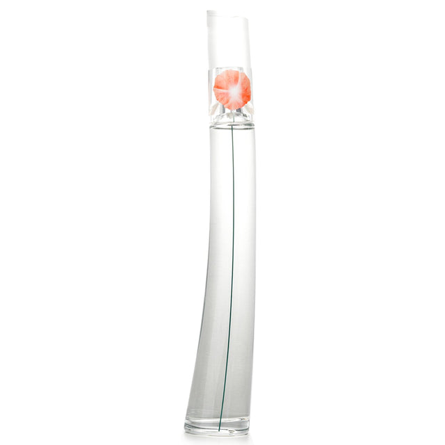 Kenzo Flower Eau De Toilette 100ml, a floral scent in a glass bottle, featuring notes of rose, jasmine, and vanilla.