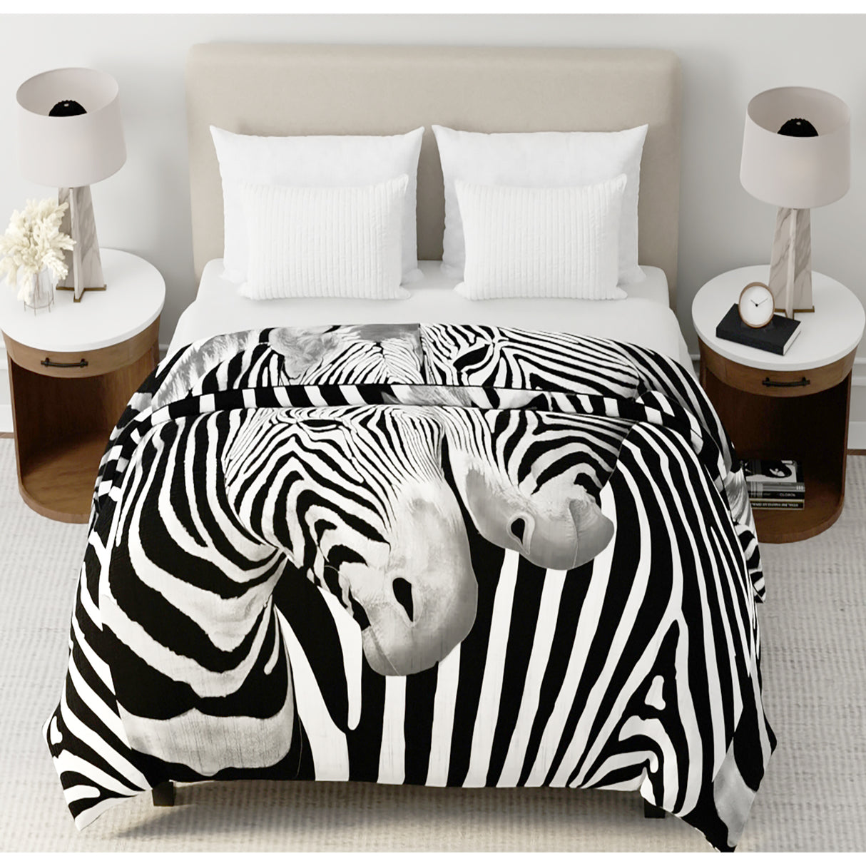 Super Soft Heavy Weight Printed Mink Blankets   Zebra