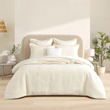 Renee Taylor Dakota Jacquard Quilt / Duvet Cover Set Queen Beige