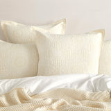 Renee Taylor Dakota Jacquard Quilt / Duvet Cover Set Queen Beige
