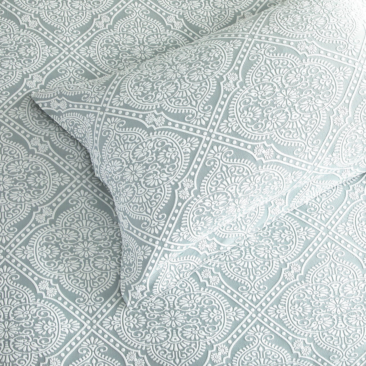 Renee Taylor Mayfair Jacquard Quilt / Duvet Cover Set Queen Sage