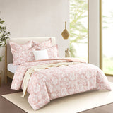 Renee Taylor Aura Jacquard Quilt / Duvet Cover Set Super King Blush