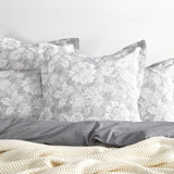 Renee Taylor Sigma Jacquard Quilt / Duvet Cover Set Queen Charcoal