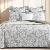 Renee Taylor Sigma Jacquard Quilt / Duvet Cover Set Queen Charcoal