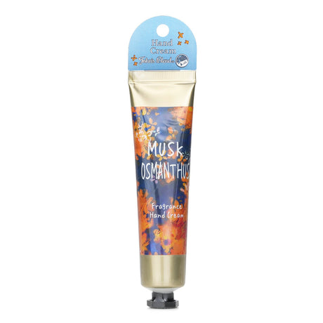 Luxurious hand cream in Musk Osmanthus scent, enriched with shea and almond oils, in a portable 38g tube.