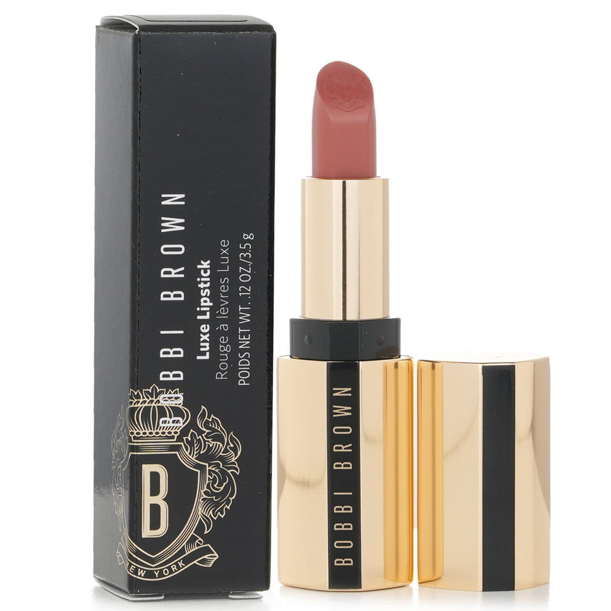 Bobbi Brown Luxe Lipstick in #312 Pink Buff, a hydrating satin lipstick that offers intense color and smooth texture for all complexions.