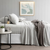 Renee Taylor Comfort Organic Cotton Sheet Set Single Grey Marle