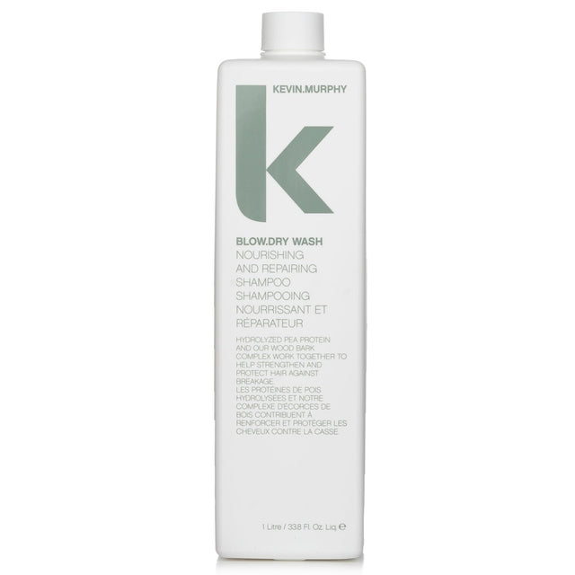 Nourishing 1000ml shampoo for revitalizing all hair types, enriched with Hydrolyzed Pea Protein for hydration and strength.