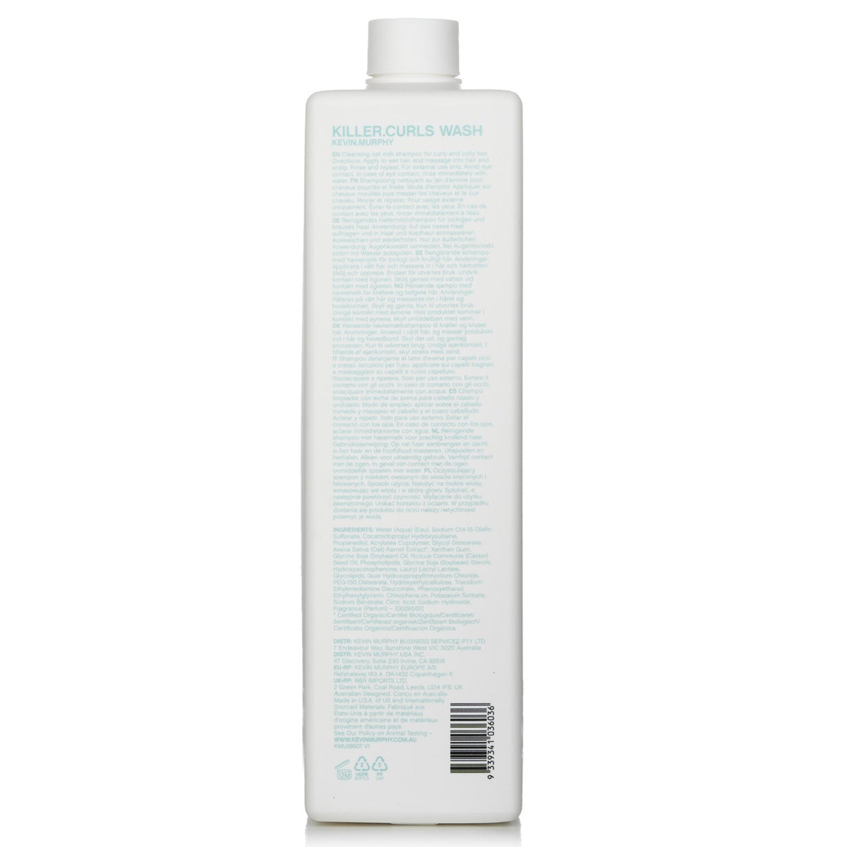 Nourishing oat milk shampoo for bouncy, defined curls; hydrates and enhances texture while controlling frizz.