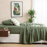 Renee Taylor Comfort Organic Cotton Sheet Set Long Single Olive