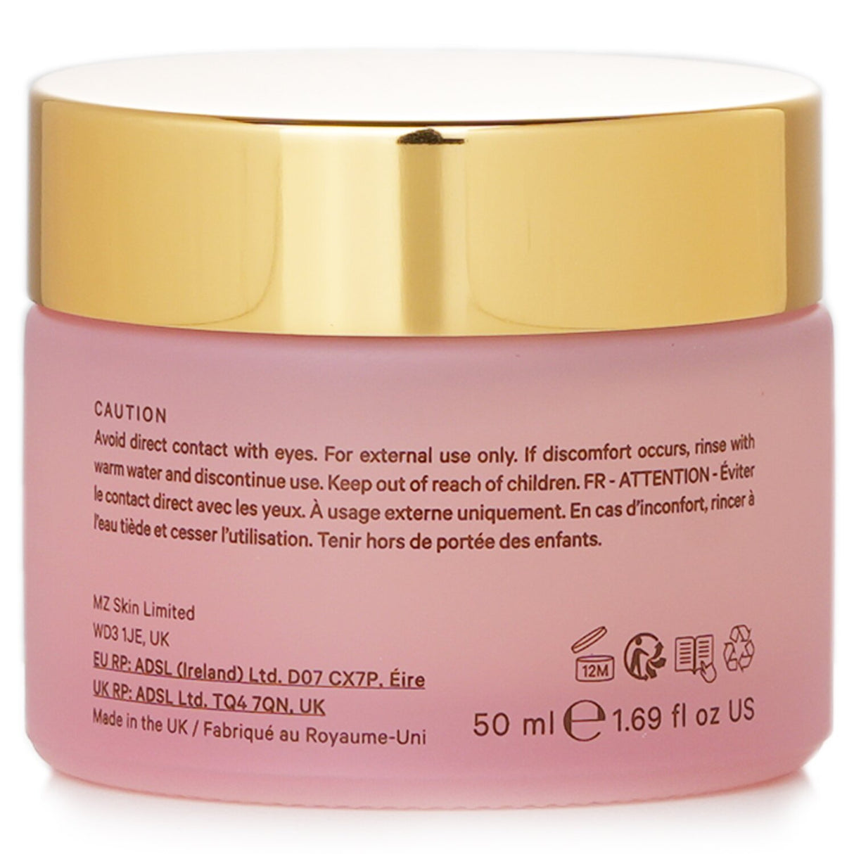 MZ Skin The Rich Moisturiser in 50ml, a hydrating cream with collagen for brightening and firming dry skin.