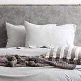 Renee Taylor Comfort Organic Fitted Sheet & Pillowcase -  Single Grey Marle