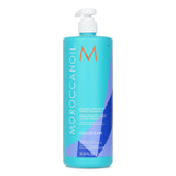 Moroccanoil Blonde Perfecting Purple Shampoo in a 1000ml bottle for neutralizing brassiness in blonde, lightened, or grey hair.