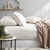Renee Taylor Comfort Organic Fitted Sheet & Pillowcase -  Single Ecru