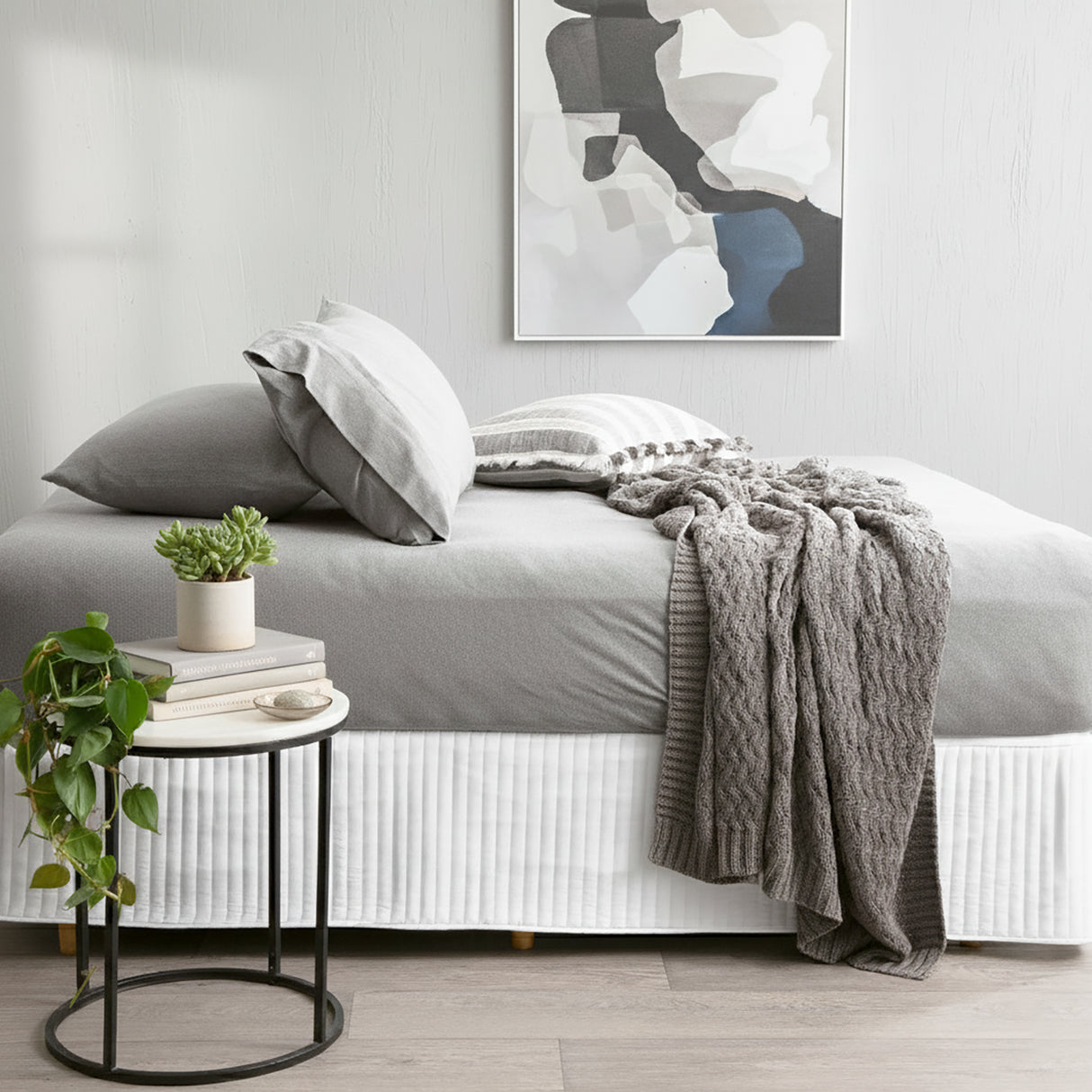 Renee Taylor Comfort Organic Fitted Sheet & Pillowcase -  King Charcoal