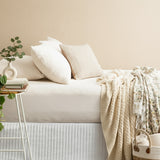 Renee Taylor Comfort Organic Fitted Sheet & Pillowcase -  Single Oatmeal