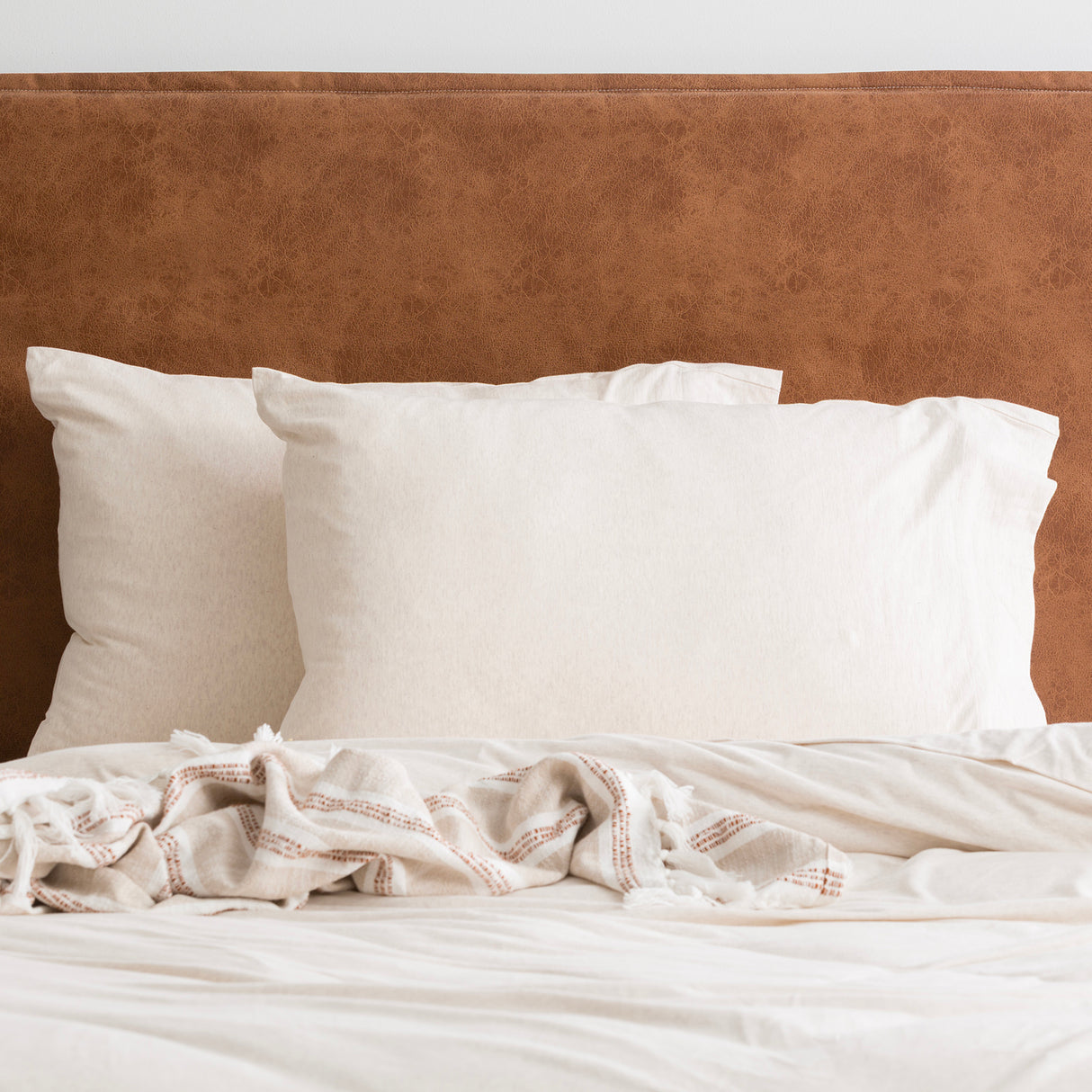 Renee Taylor Comfort Organic Fitted Sheet & Pillowcase -  Single Oatmeal