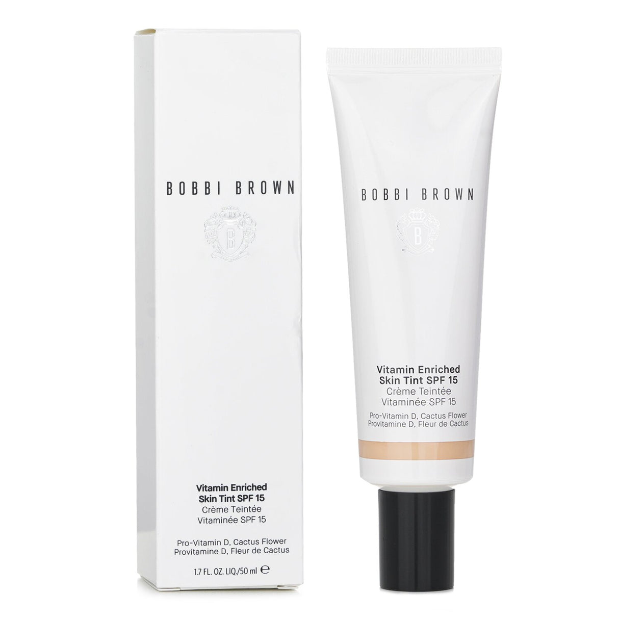 Bobbi Brown Vitamin Enriched Skin Tint SPF 15 in #Fair 2: a lightweight, moisturizing 2-in-1 tint for fresh, radiant skin.