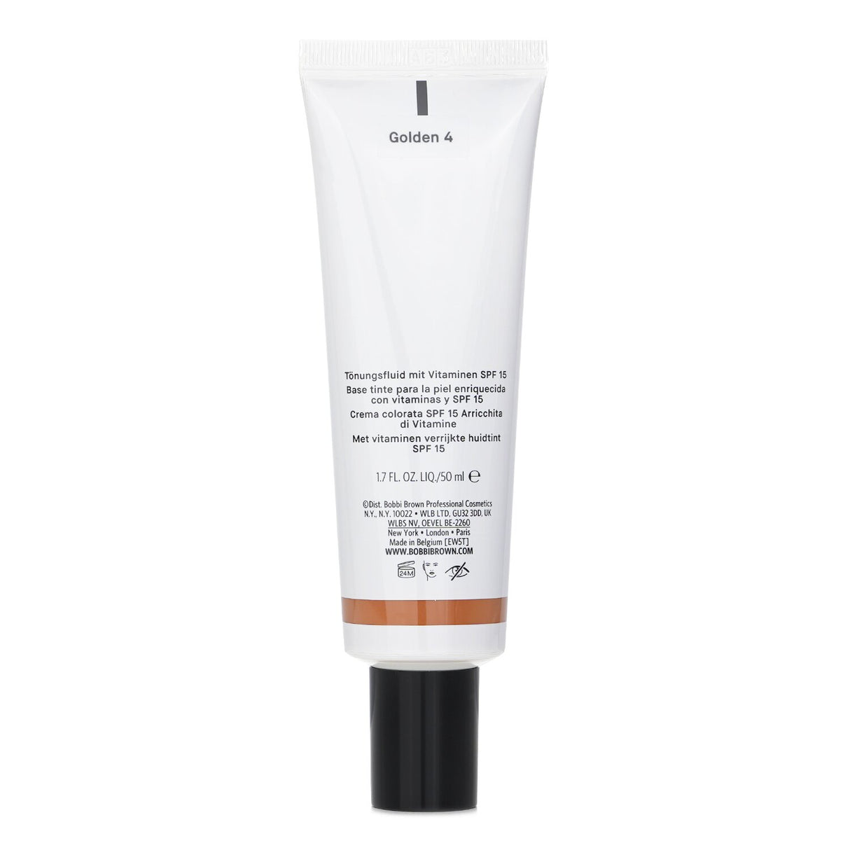 Bobbi Brown Vitamin Enriched Skin Tint SPF15 in #Golden 4, a hydrating 2-in-1 moisturizer and sheer coverage tint.