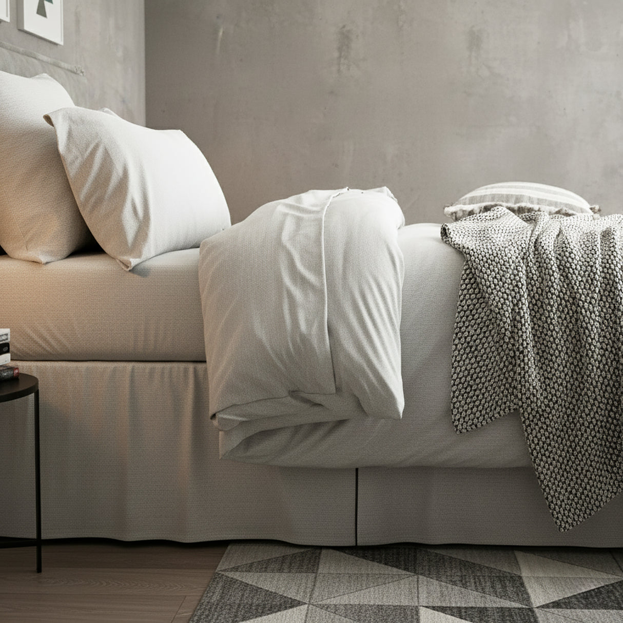 Renee Taylor Comfort Organic Cotton Quilt Cover Set Queen Grey Marle