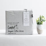Renee Taylor Comfort Organic Cotton Quilt Cover Set Double Grey Marle