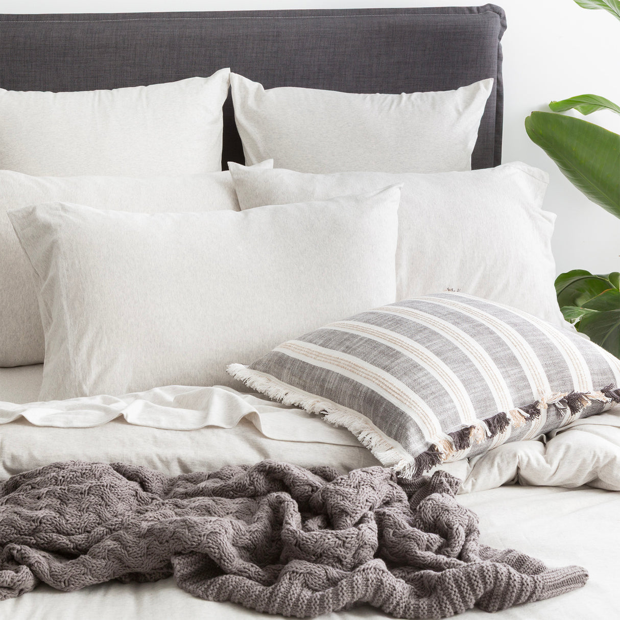 Renee Taylor Comfort Organic Cotton Quilt Cover Set Queen Ecru