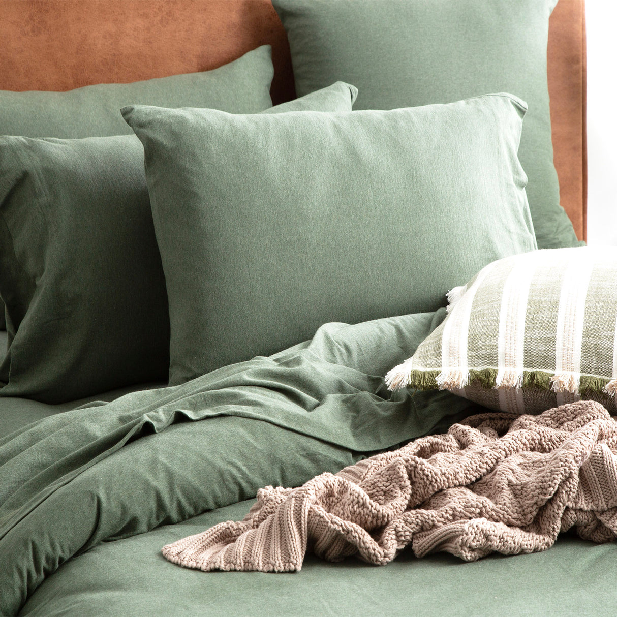 Renee Taylor Comfort Organic Cotton Euro P/Case Olive