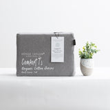 Renee Taylor Comfort Organic Cotton Quilt Cover Set Single Charcoal