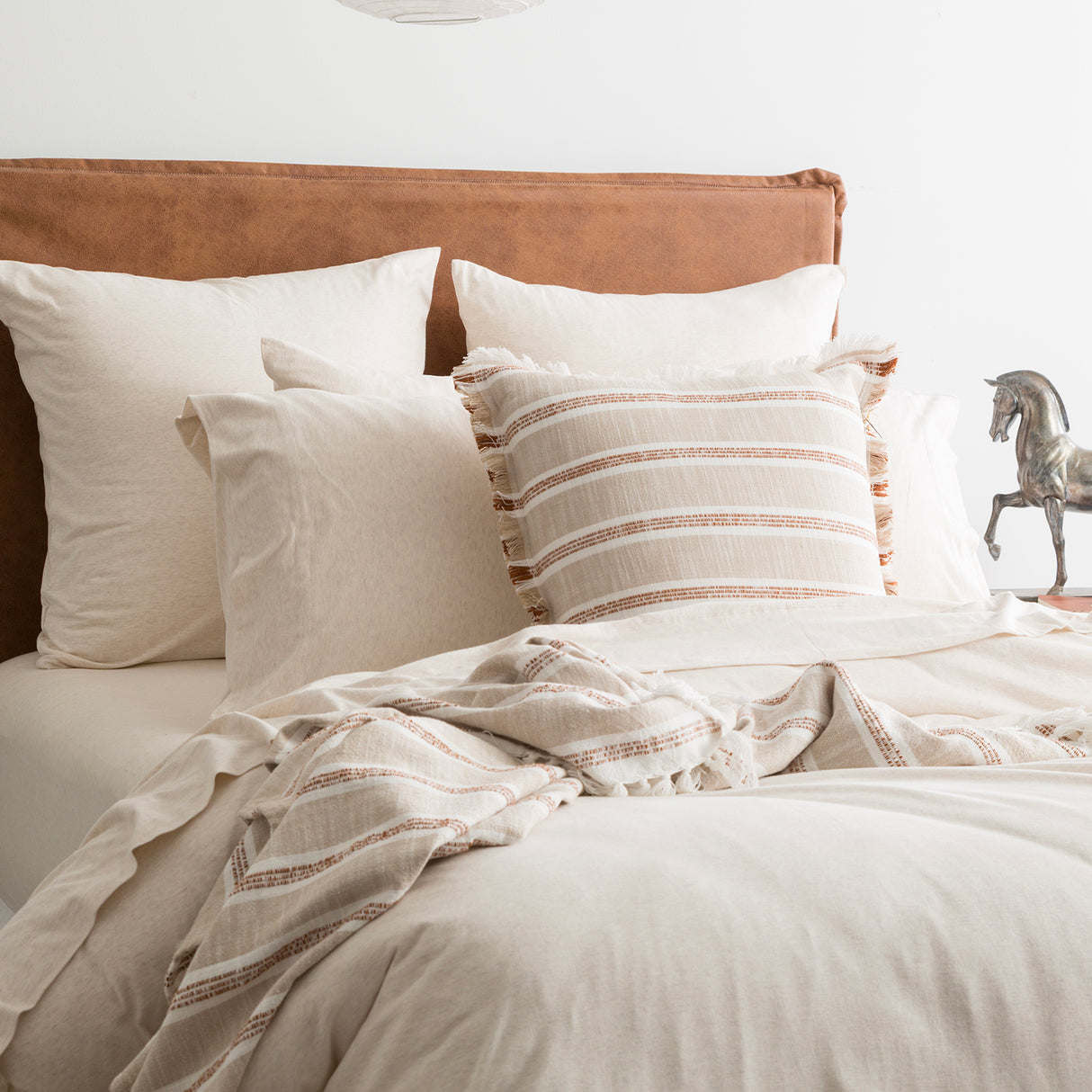 Renee Taylor Comfort Organic Cotton Quilt Cover Set Queen Oatmeal