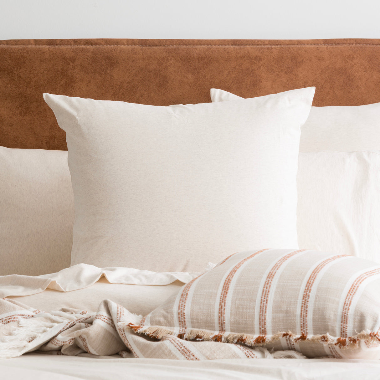 Renee Taylor Comfort Organic Cotton Quilt Cover Set Queen Oatmeal