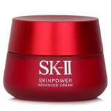 SK-II Skinpower Advanced Cream 80g jar enhances hydration, reduces fine lines, and promotes an even skin tone with Pitera and extracts.