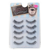 Natural black nylon false eyelashes, 5 pairs, designed for comfort, volume, and a subtle fluttery effect.