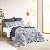 Renee Taylor Delos Quilted Reversible Coverlet Set Super King